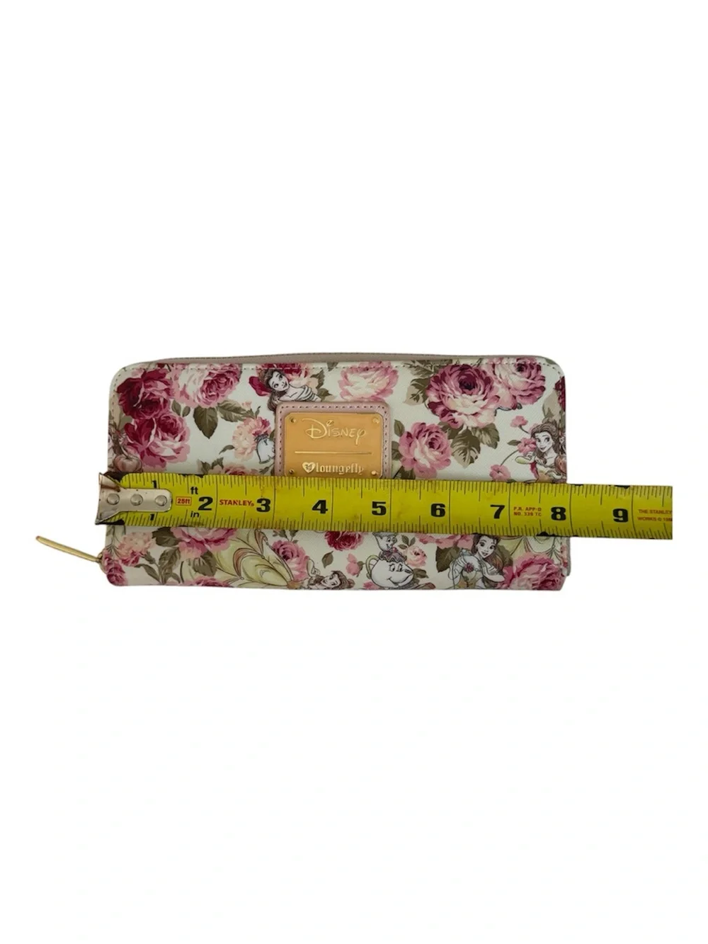Loungefly Floral Disney Zip-Around Wallet in Pink and Cream